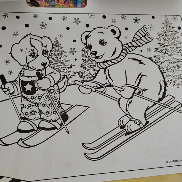 TWO Lisa Frank Jumbo Adult Coloring Activity Sticker Books Rainbow Majesty USED - Picture 16 of 16